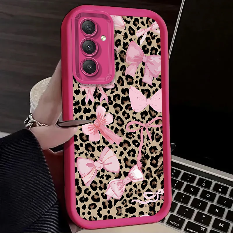 Leopard Pink Bow Print Phone Case Cover