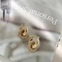 Fashion CZ Zircon Round Huggie Hoop Earrings for Women Geometric U Shape Ear Buckle Hoops Gold Plated Stainless Steel Jewelry - Image 6