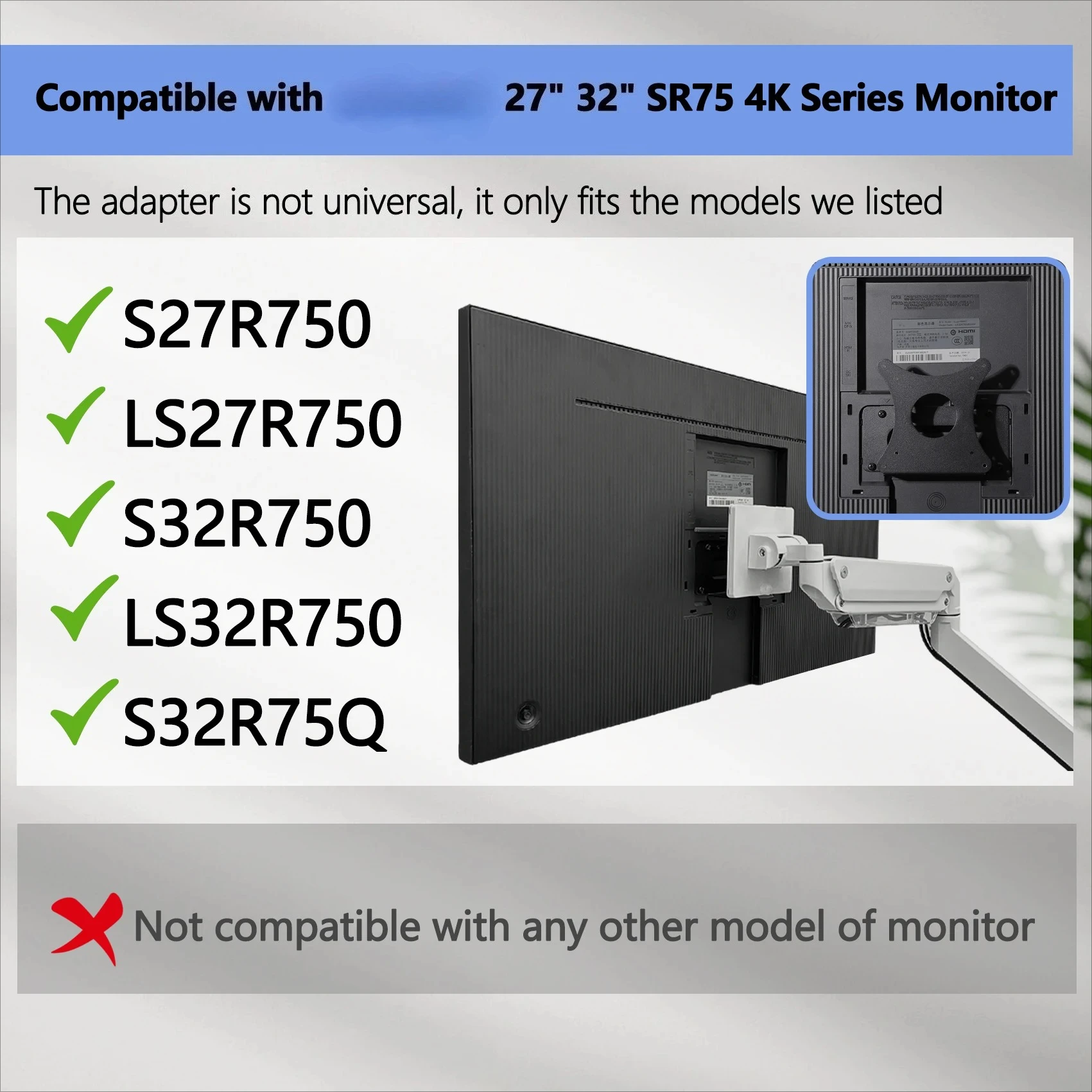 Brand New Wall Mount VESA Adapter Bracket for Samsung Space - Main Image