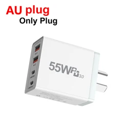 Universal Fast USB Charger with QC3.0 & Type C PD - AU Plug--55W