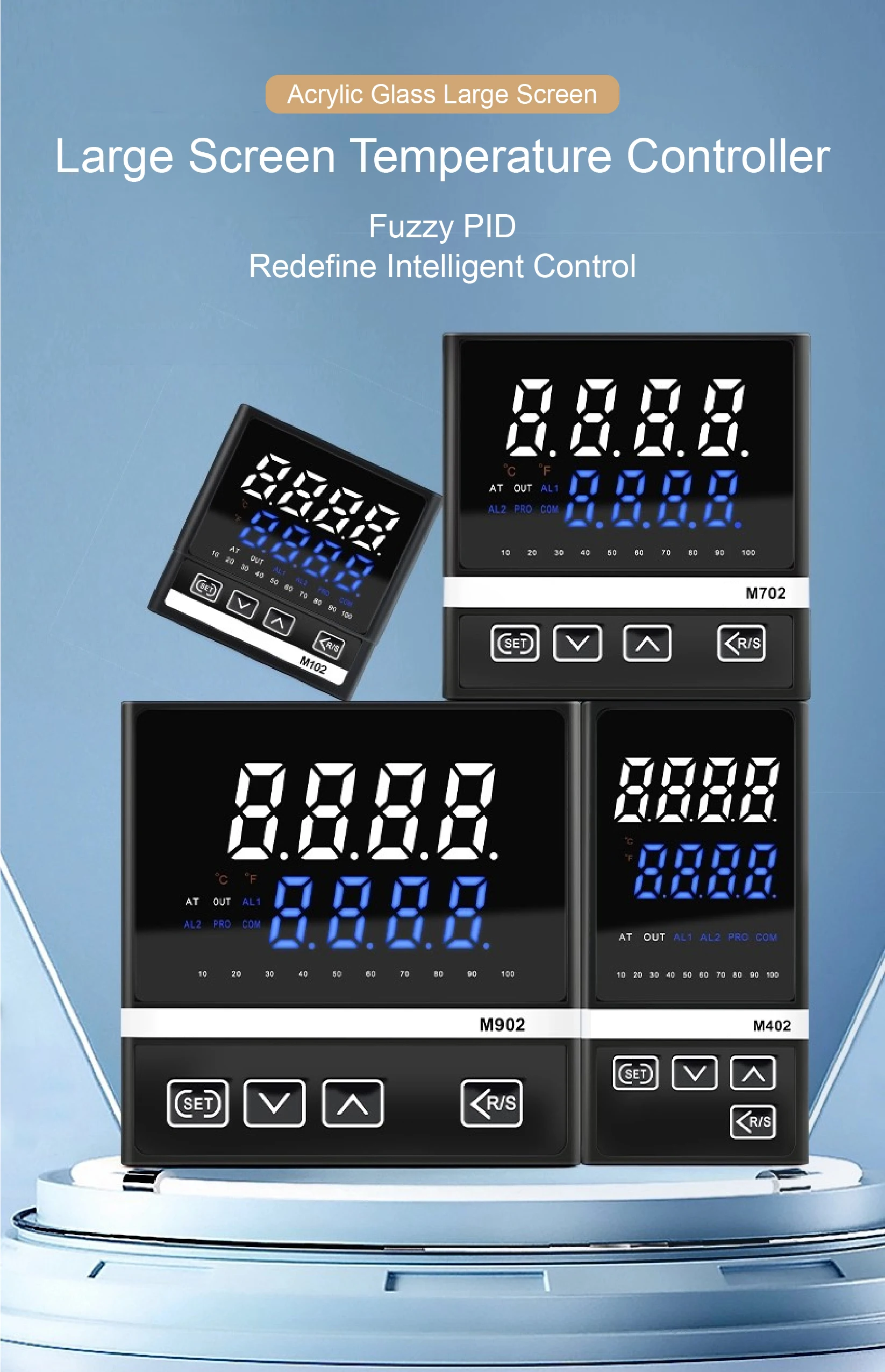 Large Screen Digital PID Temperature Controller Panel Mount Universal Input Rela