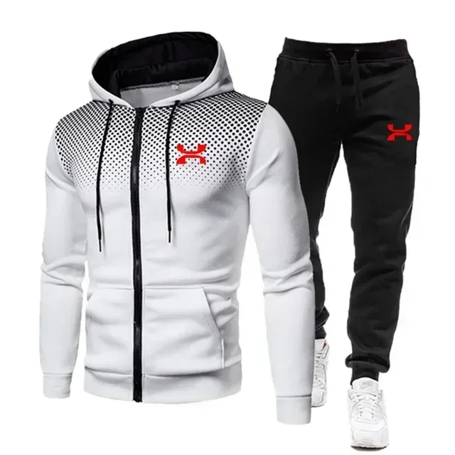 thumbnail image 1 of Chándal de moda con capucha para hombre, conjunto de ropa deportiva para gimnasio, correr, traje de invierno, 2024, 1 of 5