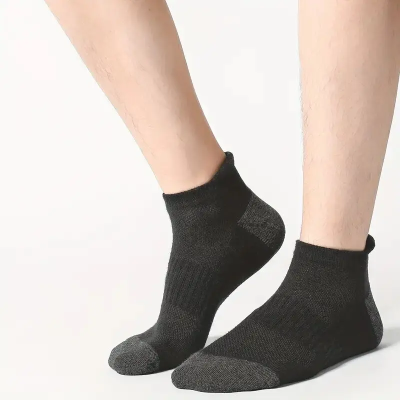 6 Pairs Cotton Man Socks Sports Solid Color Male's Short Sock For Cycling Breathable Mesh Ankle Summer Running Socks