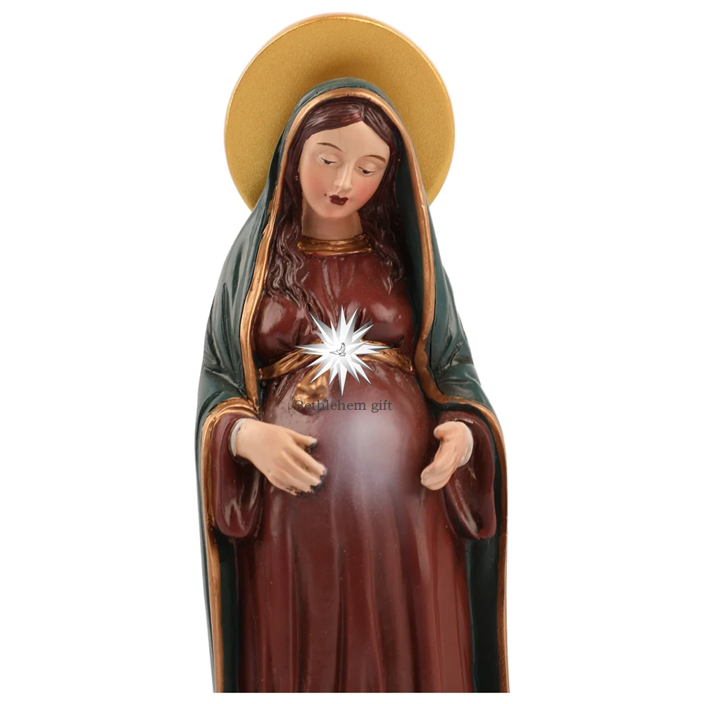 16cmH Beautiful Pregnant Virgin Mary Statue Catholic Madonna Figurine  Christianity Religious Decoration Resin Craft Home Decor - AliExpress, image size:1000x1000