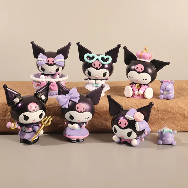 

Sanrio 6 шт. в наборе искусственная аниме фигурка кукла кавайная куроми Мелодия модели аксессуары детские игрушки Фигурки героев Хобби Подарки