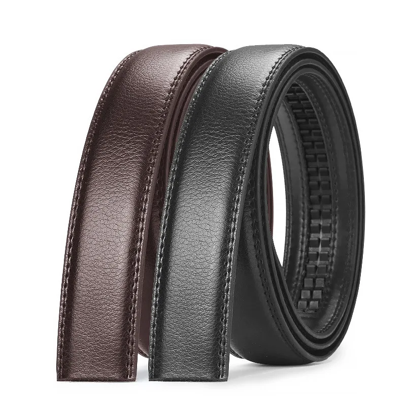 Men Leather Belt Without Buckle Fit for Automatic Buckle 3.0cm 3.5cm