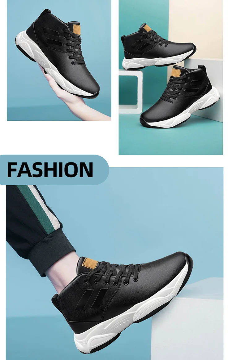 Sneakers Heightening Shoes Breathable Elevator Shoes Height Increase Shoes Leather Shoes Insoles 8CM Man Height Increasing Shoes
