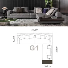  Italian minimalist fabric sofa Nordic minimalist small apartment living room modern combination light luxury wash-free technolog 