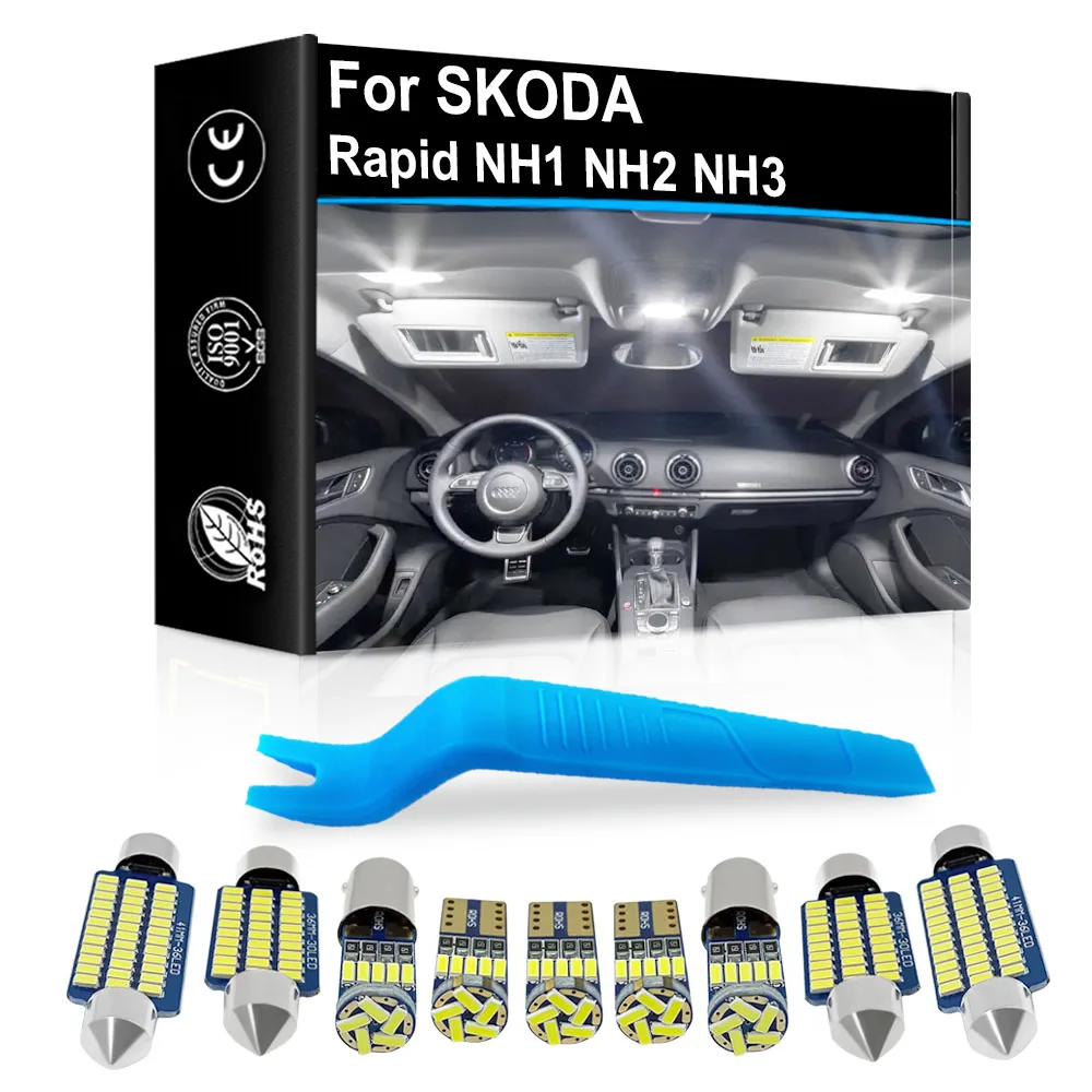 

Интерьер автомобиля, фонарь для SKODA Rapid NH1 NH2 NH3 Spaceback Sedan Hatchback 2013 2014 2018, запчасти, аксессуары для внутреннего освещения Canbus