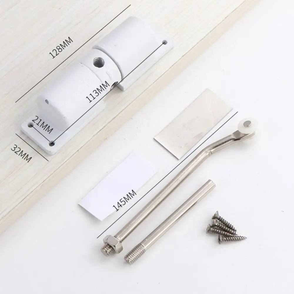 Furniture Hardware Pulley Automatic Door Closer Smooth Mute Door Closing Device Aluminium Alloy Adjustable Stopper Study