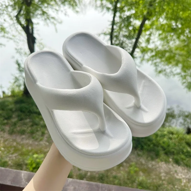 2023 New Summer Flat Slippers Women Genuine Leather Black White  Flops Thick Sole Mules Casual Comfort Slides Woman