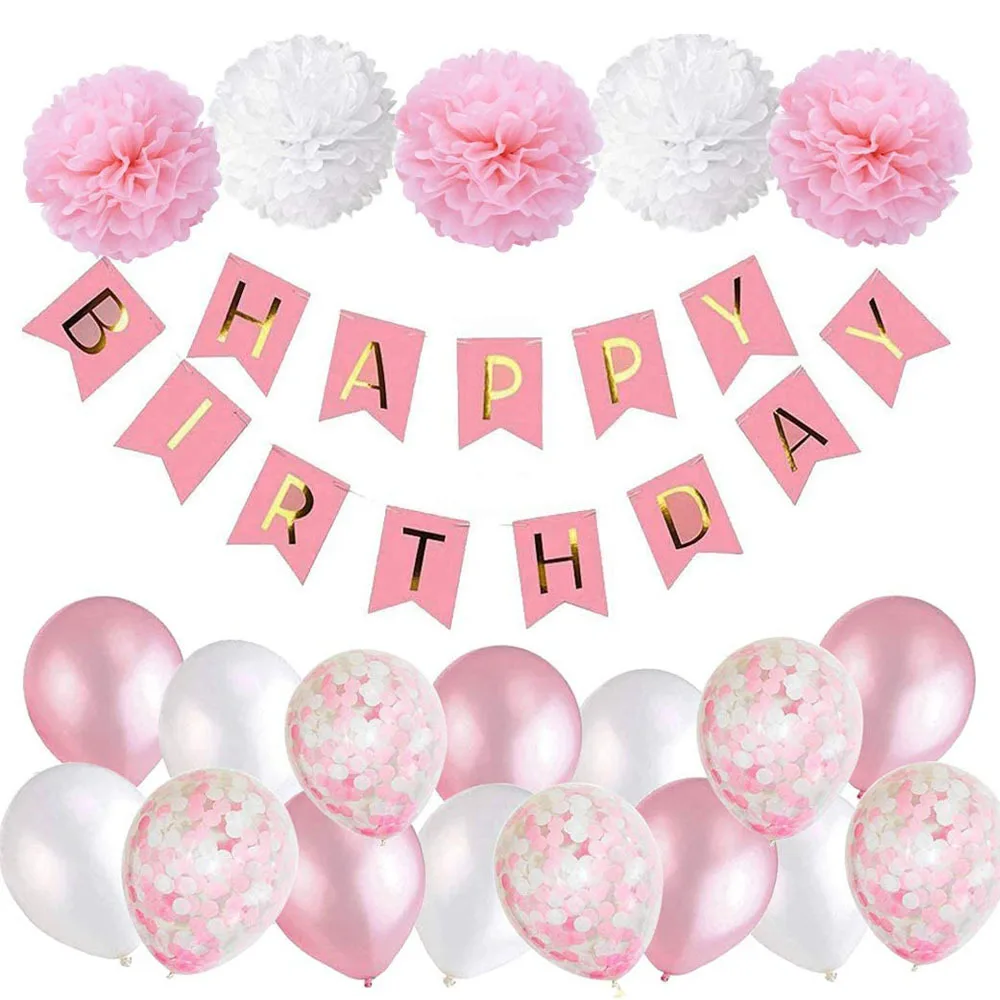 Colorful Birthday Decorations Party Supplies Adult or Baby Shower Birthday  Banners Decoraciones de cumpleaños Birthday Balloons - AliExpress