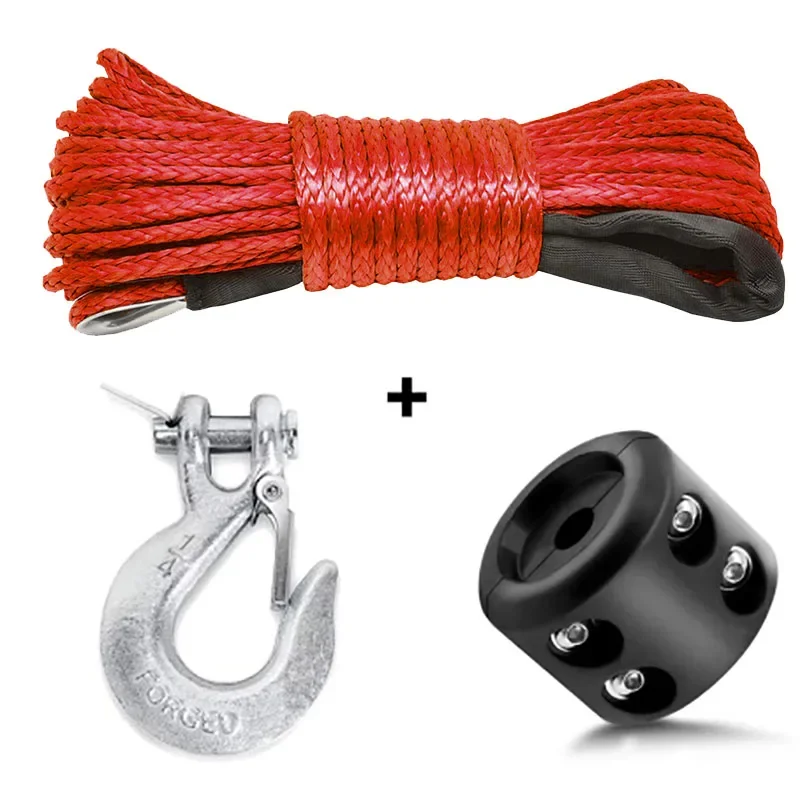 7700LBs Winch Line Cable Rope Winches Towing Hook Stopper Rubber for ATV SUV UTV Truck Offroad Accessories