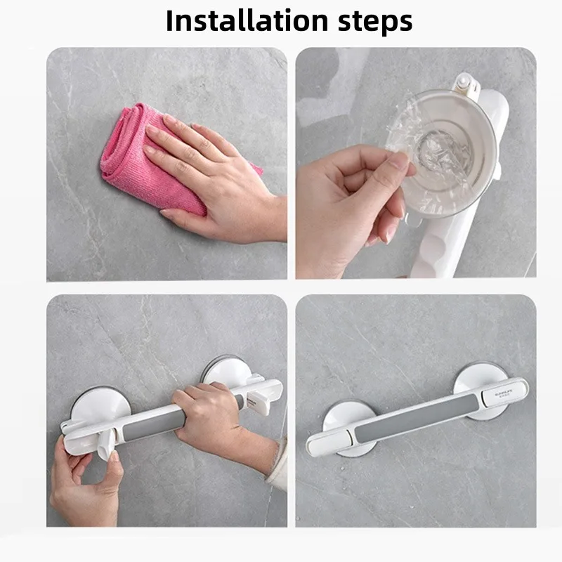 Shower Handle Grab Bar Strong Suction Cup Bathtubs Showers Shower Safety Hand Rail No Drill Bathroom Balance Bar bathroom handrail