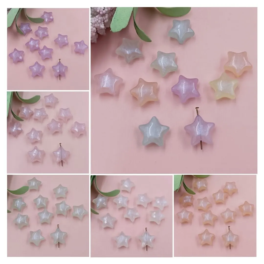 

10 шт., прозрачные акриловые бусины в форме звезд