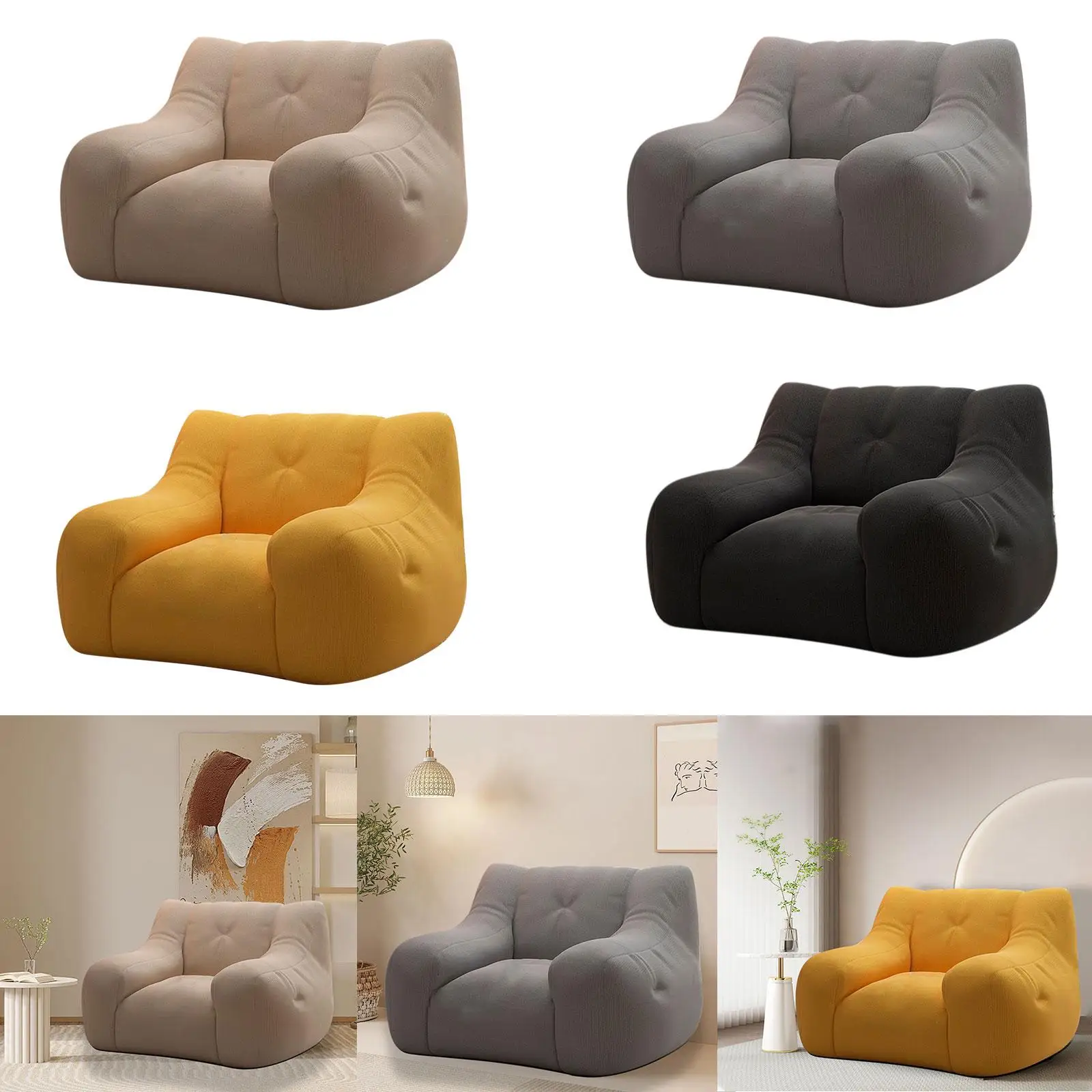 Bean Bag Chair Sofa Lounger Adults Lazy Sofa for Reading Living Room Bedroom