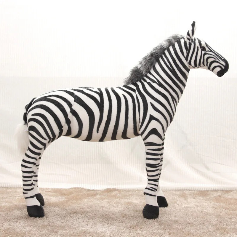 90cm Large Pretty Standing Zebra lively Simulated Stuffed Animals can ride model Kids mount decorat Plush doll Children toy gift