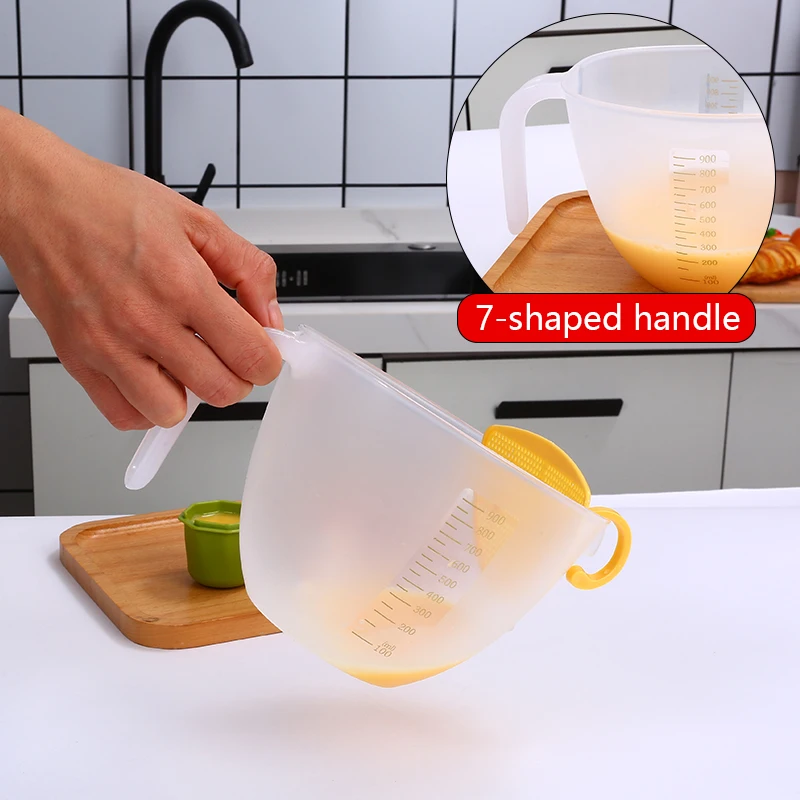 Measuring cup Large capacity scale handle Milliliter Gauge household High  temperature resistance kitchen milk baking Beat eggs - AliExpress