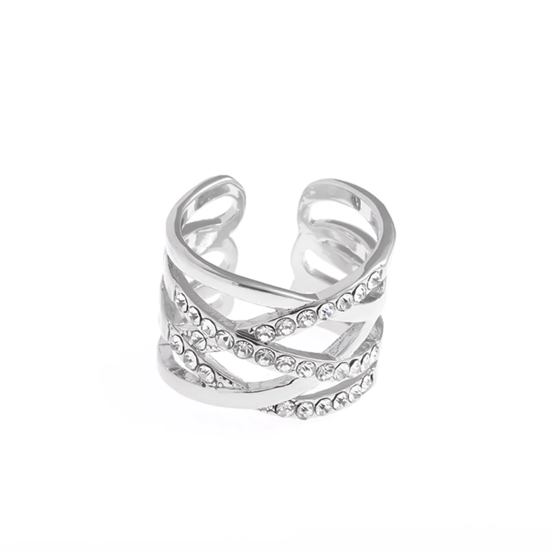 Zircon Rings Hollow Set Open Ring for Women Copper Ring Jewelry Accessory zircon rings stone rings fashion rings fashion ring finger rings metal rings