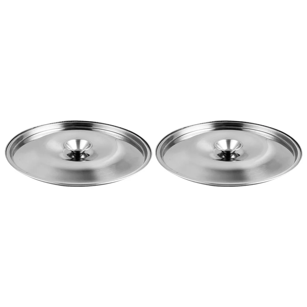4Pcs Stainless Steel Saucepan Lid Seasoning Pot Universal Pan Lid Oil Pot Lids Cookware Parts Kitchen Dining Jar Cover Cylinder