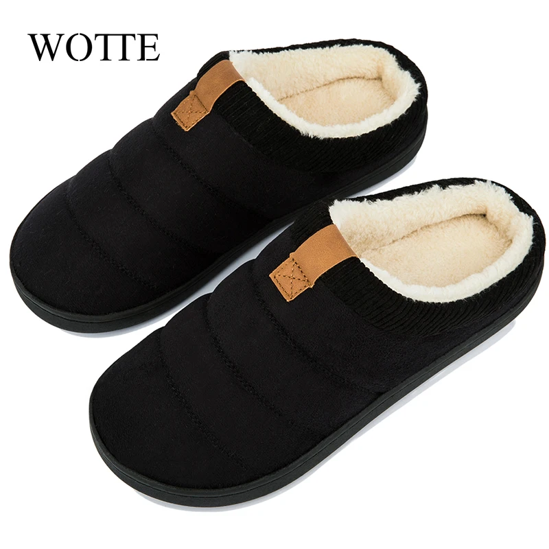 

Домашние мягкие тапочки для мужчин, зимние короткие плюшевые мужские тапочки, Нескользящие мужские шлепанцы из искусственного меха для спальни