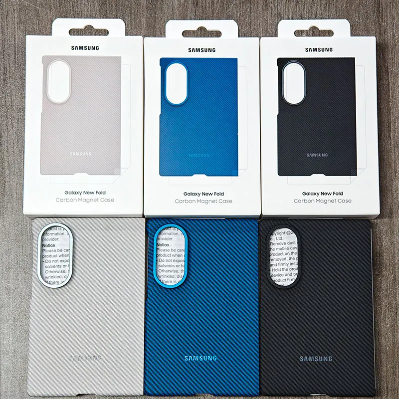 Ultrathin Magnetic Carbon Fiber Texture Case with Built-in Tempered Glass Screen Protector