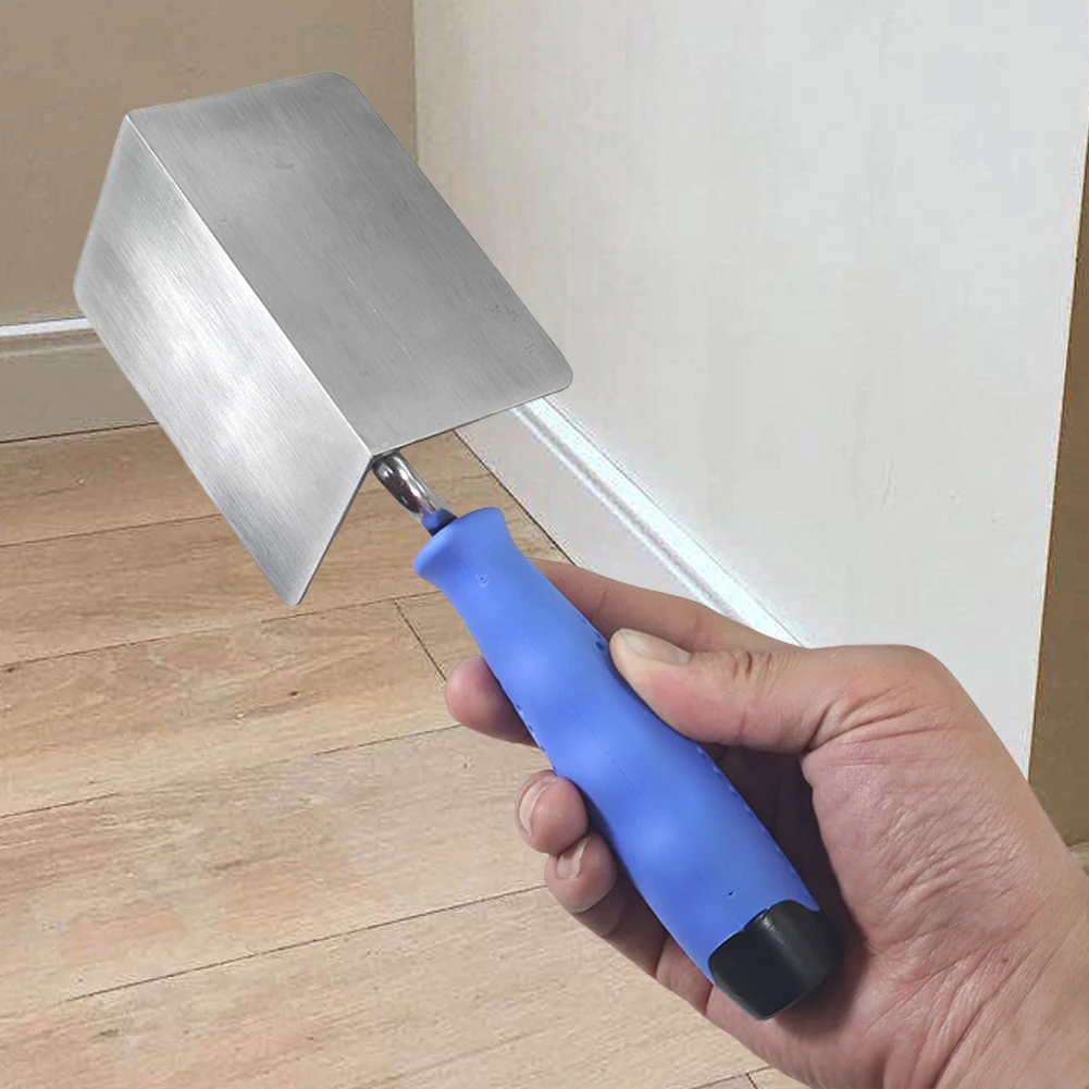 Stainless Steel Drywall Trowel with Soft Grip Handle Corner Finishing Tools Corner Knife for Smoothing and Shaping Corners