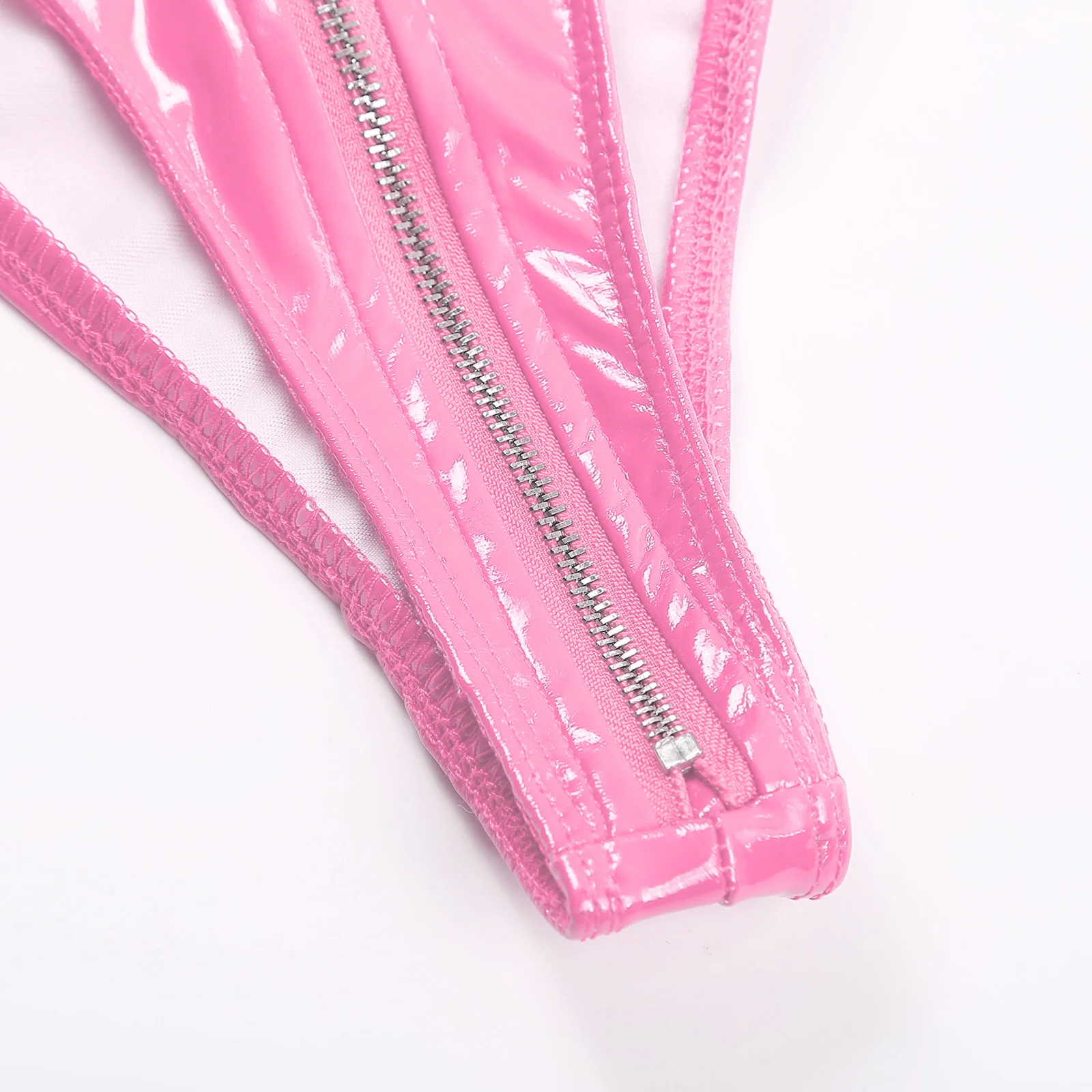 Lingerie Da Donna Con Cerniera Sul Cavallo Intimo In Lattice Pantaloncini Bottino Pantaloni Caldi Slip Con Cerniera Frontale Taglio Alto Sexy Rave Party Clubwear - Foto 7