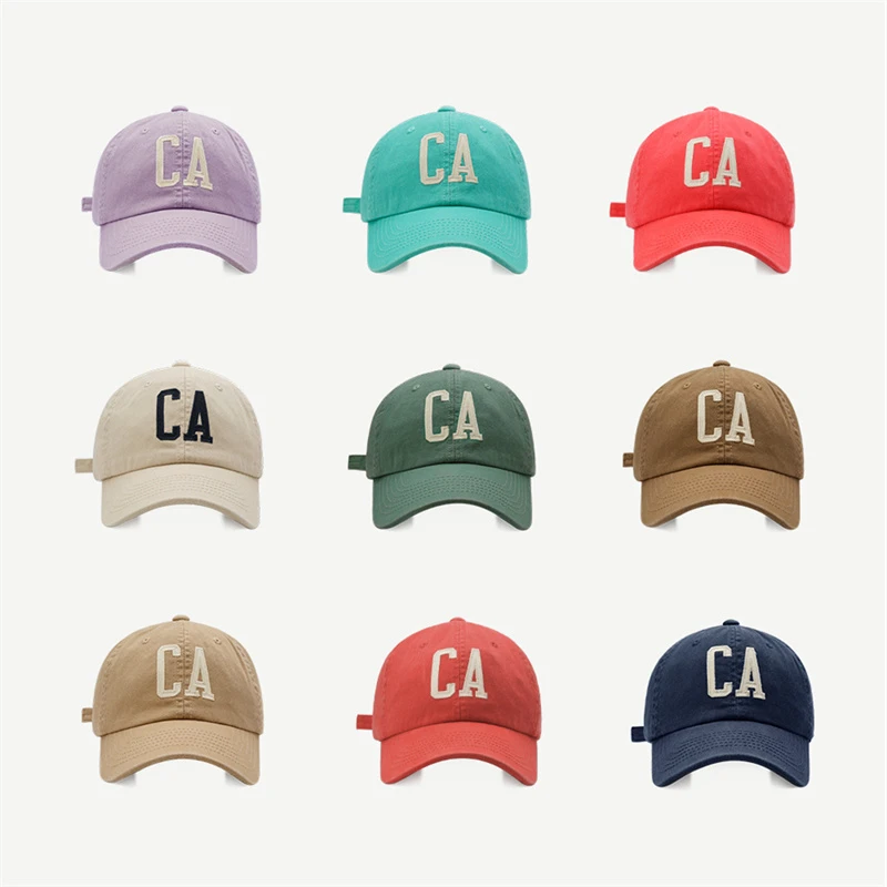 Fashion Cotton Sun Baseball Cap Ladies Letter CA Snapback Hat Women