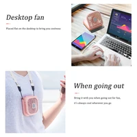 Ventilateur portable à suspendre au cou avec chargement USB, petit ventilateur à main, mini ventilateur pliable pour l'extérieur, petit ventilateur de bureau sur pied 5