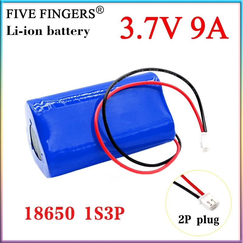 3.7V 9Ah 18650 1 S3P Batteria Al Litio Ricaricabile 9000Mah Per Altoparlante Pesca Llights Monitor Portatile Ecc Celle Agli Ioni Di Litio + Spina 2P