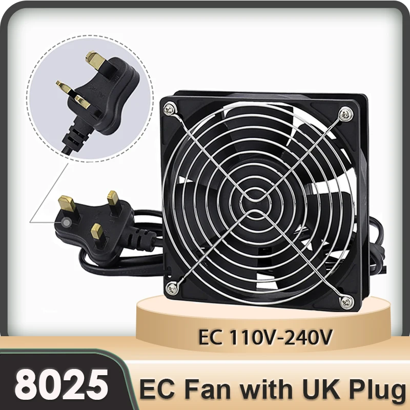 

Gdstime 80x80x25 мм EC AC 110 в 120 в 220 в 240 В осевой двигатель охладитель 8 см 8025 Бесщеточный вентилятор охлаждения