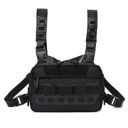 Men's Camo Multi-Purpose Outdoor Vest Bag (Black)