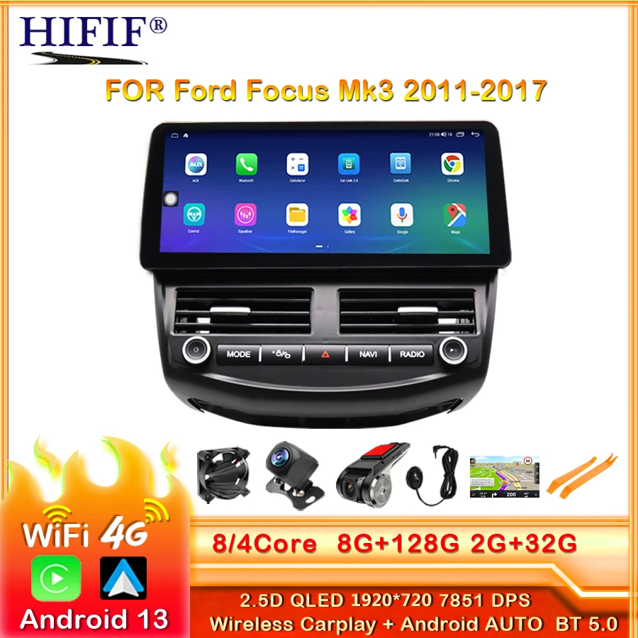 

Автомобильный мультимедийный плеер на Android для Ford Focus Mk3 2011-2017, радио, GPS-навигация, стерео 4G DSP