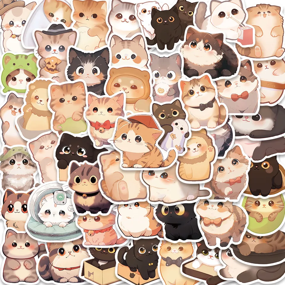JchEnye 50 stuks schattige cavia-stickerset, waterdicht vinyl, cartoon