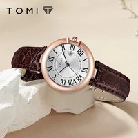 TOMI Simple Fashion Women's Watch Elegant Women's Style Luxury Round Small Dial Calendar Belt Watch Holiday Gift Relogio Feminin 1