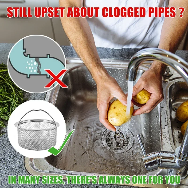 Hair Catcher Stopper Stainless Steel Bathtub Shower Drain Hole Filter Trap Metal Wire Sink Strainer Kitchen Bathroom Accessories 4