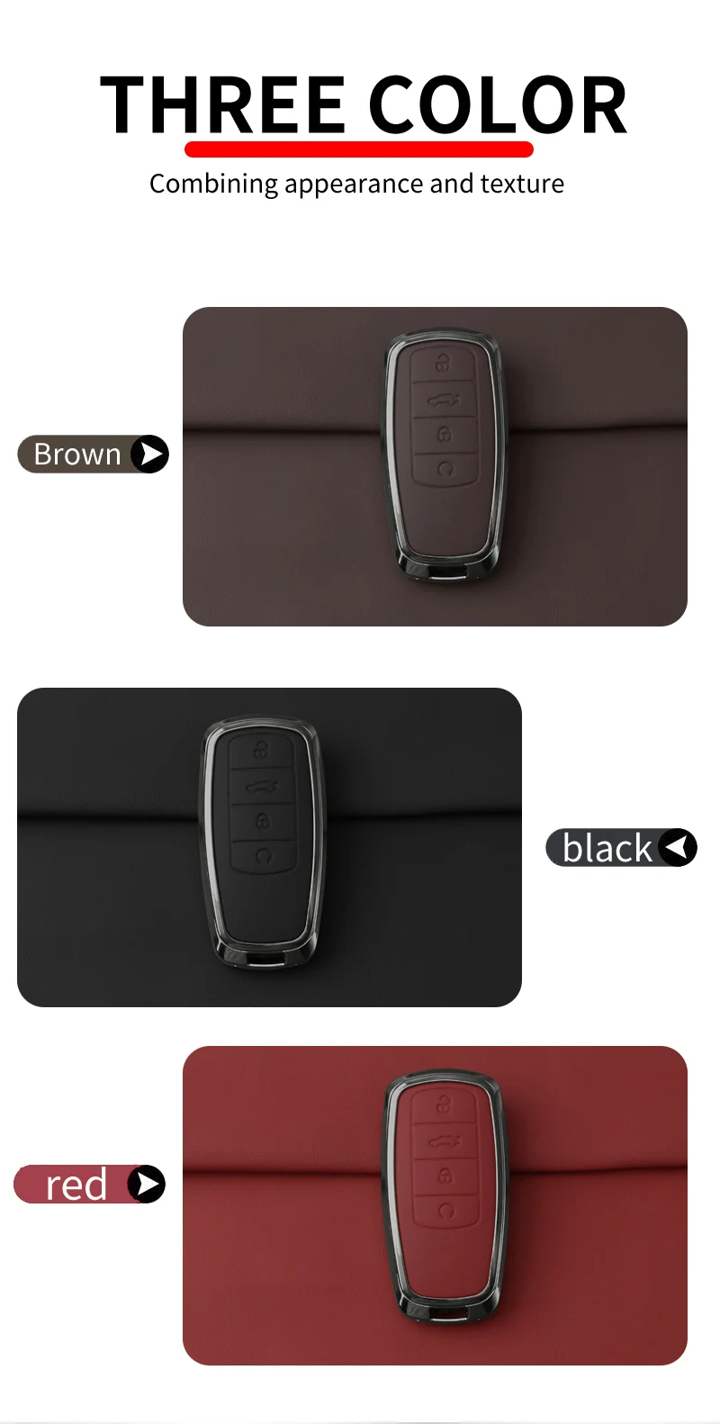 Autoschlüsselhülle aus Zinklegierung für Chery Omoda C5 5 fx 7 8 pro plus 2022 2023, Schutzschlüsselgehäuse, Tasche, Schlüsselanhänger, Autozubehör – Detail 4