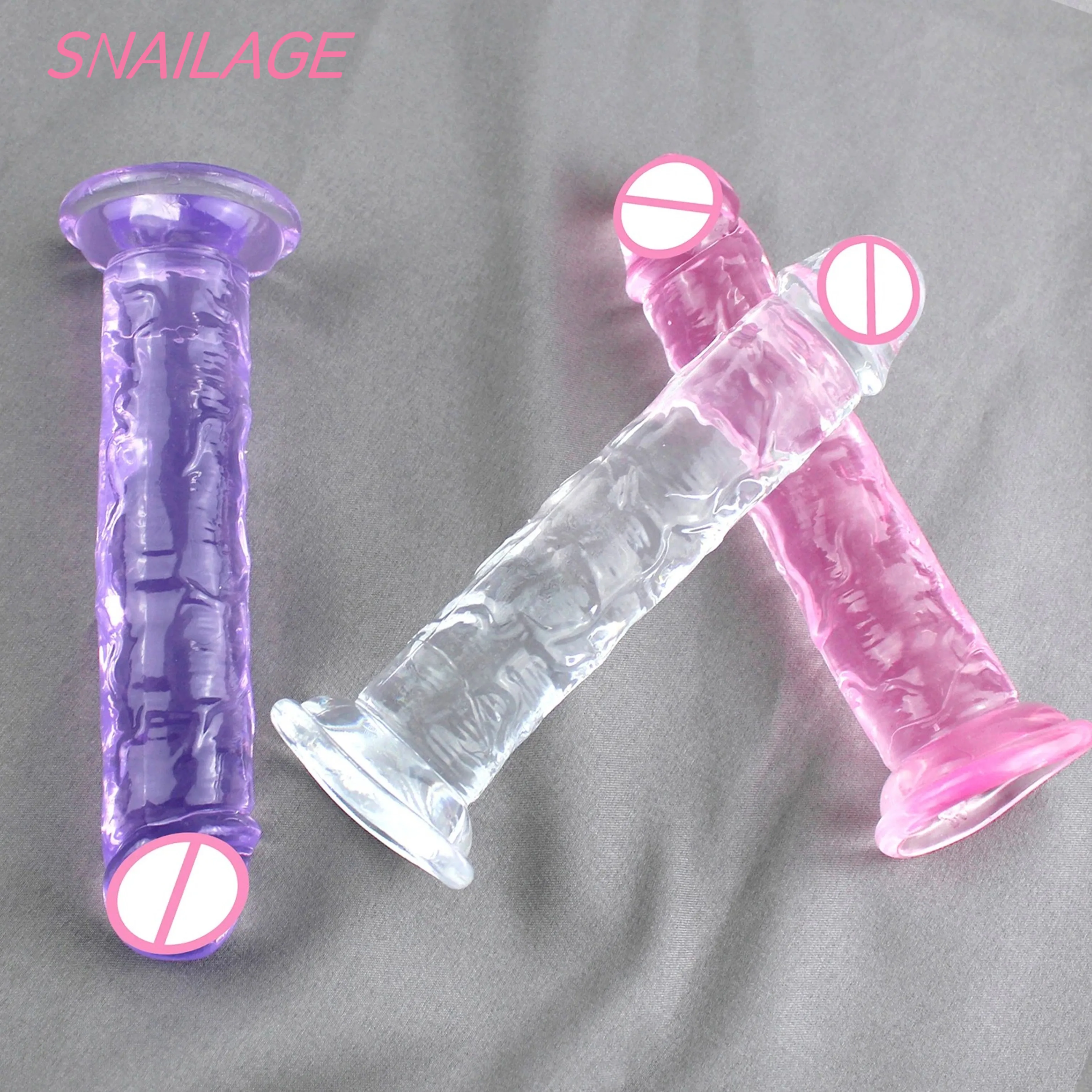 Sex Toys Women Erotic Anal Vaginal Masturbators 6 Sizes Realistic Jelly Dildo Penis Suction Cup