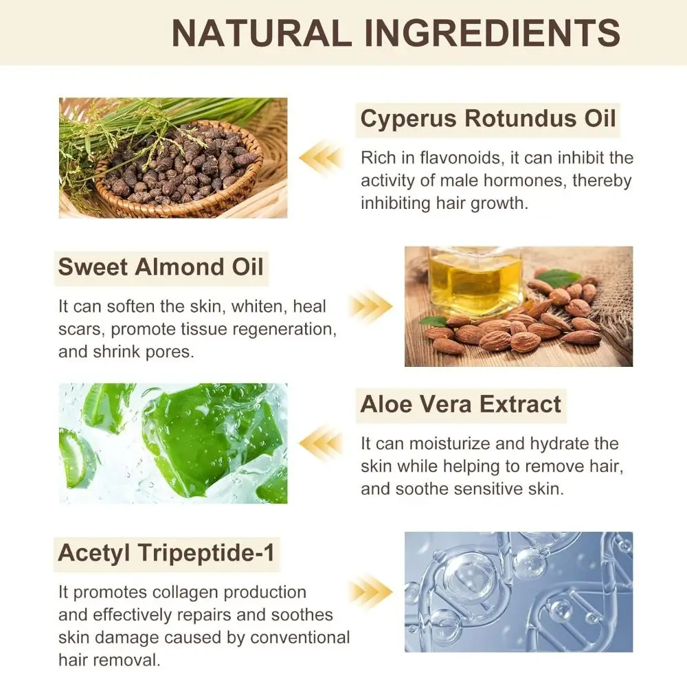60ml Reducing Body Hair Growth Cyprus Rotundus Oil Smoothing Skin Ensuring Skin Pure Natural Oil Hydrates Deeply