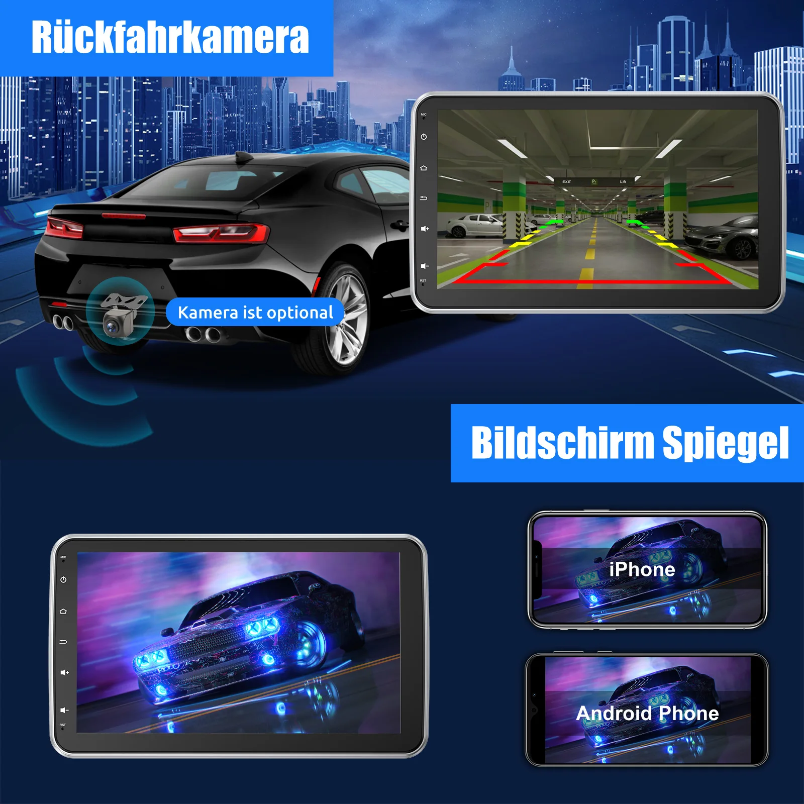 ESSSGOO 6 + 128G Android 14 GPS Navi 360 Rotierenden Bildschirm Universal Auto Stereo Radio 8 Core Carplay Android Auto 4G WiFi DSP BT AM – Detail 12