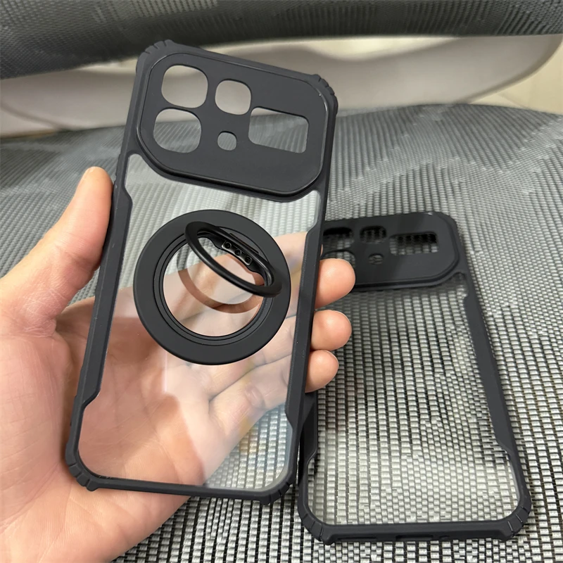 Infinix Note 60 Pro Magnetic Transparent Ring Holder Case - Acrylic Protective Shell
