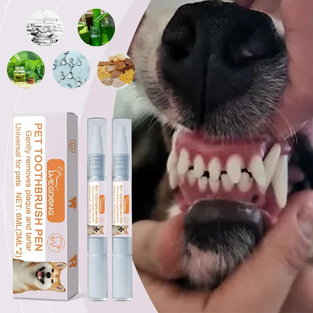 Pet Toothbrush Pen Teeth Clean Fresh Breath Pet Toothbrush Paste Brush One Easy To Use Cat Tooth Brush Teeth Cleaning Tools