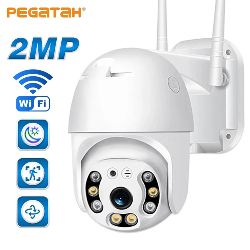 

PEGATAH 1080P PTZ Camera Wireless HD Color Night Vision Wifi IP Cam Outdoor 2MP Ai Auto Tracking CCTV Surveillance Cameras