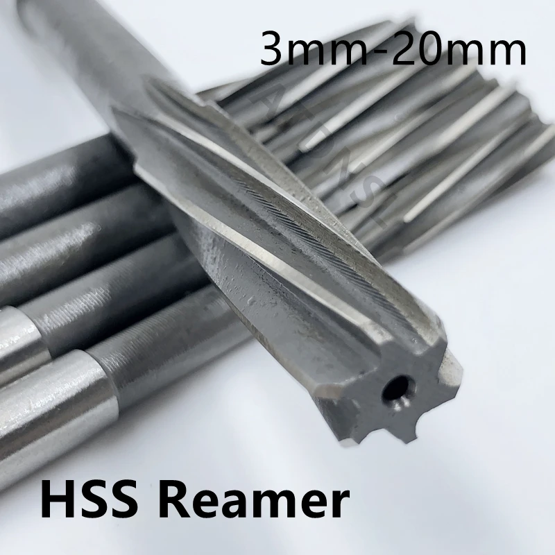HSS Spiral Flute Machine Reamer H7 D3mm-D20mm CNC Tool Precise Cutting for Metal Steel Aluminum Hole Expansion Drill 2