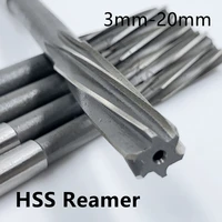 HSS Spiral Flute Machine Reamer H7 D3mm-D20mm CNC Tool Precise Cutting for Metal Steel Aluminum Hole Expansion Drill 2