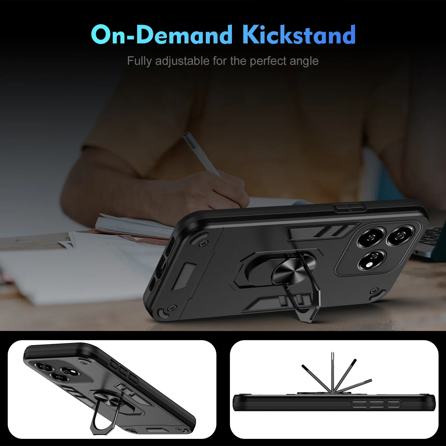 Rugged Shockproof Case with Ring Stand Holder