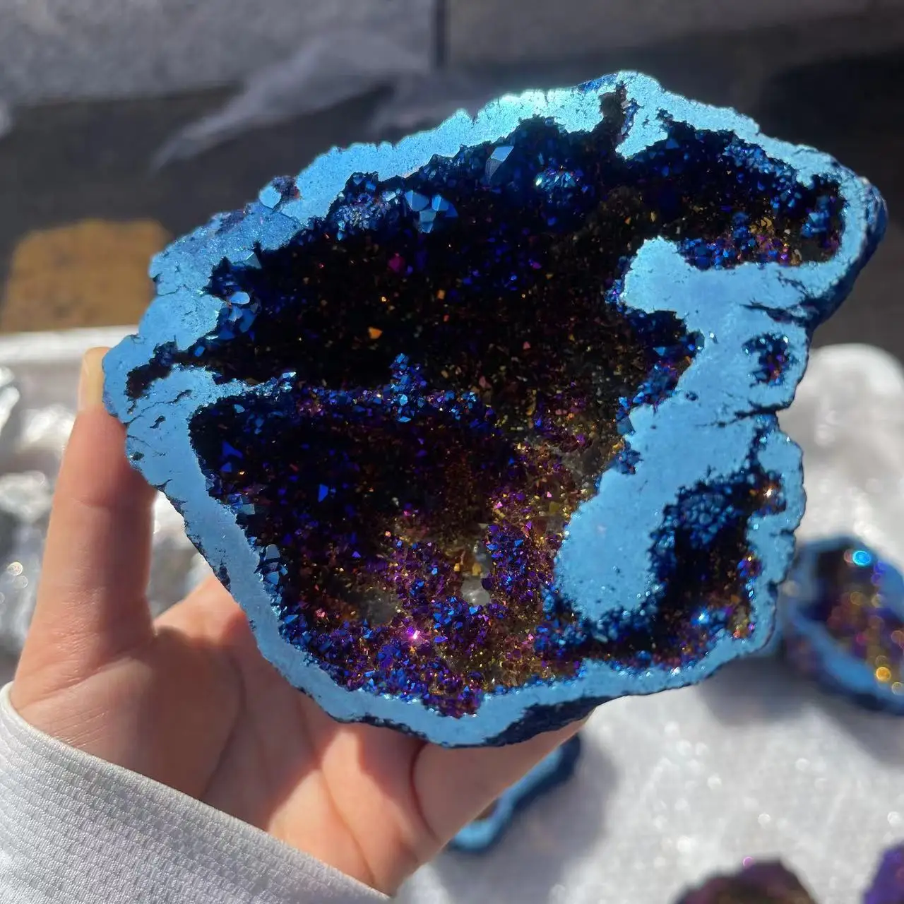 Geoda-de-cuarzo-de-gata-Natural-en-bruto-adorno-de-piedras-preciosas ...