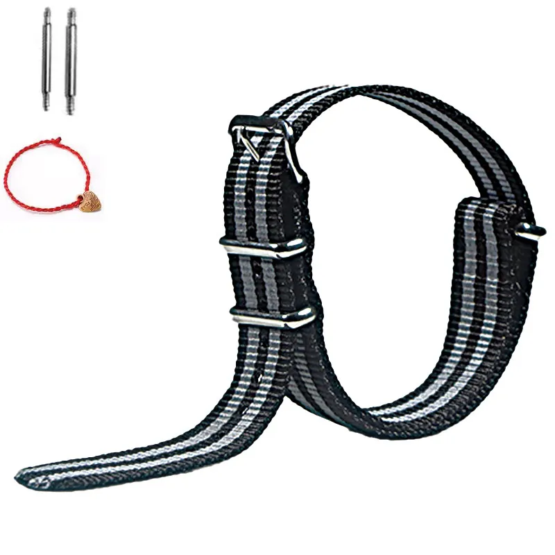 Universal Nylon Canvas Weave Watch Strap - One Piece Loop Wristband