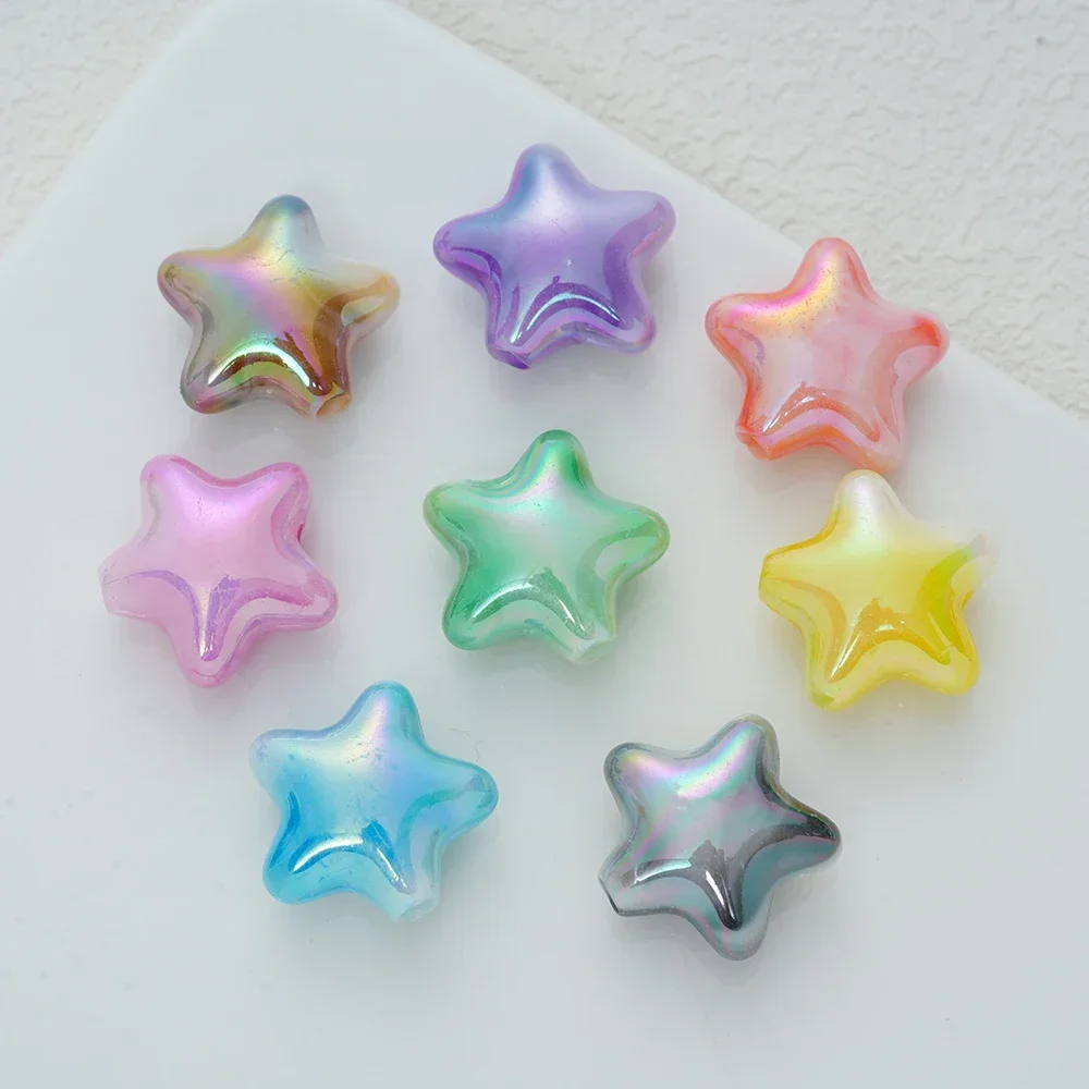 10pcs 진주빛 그라디언트 컬러 비즈 쥬얼리 만들기용 팔찌 다채로운 바다 스타 스페이서 비즈 팔찌 목걸이 액세서리